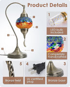 Yarra-Decor Turkish Moroccan Mosaic Table Lamp - Image 4