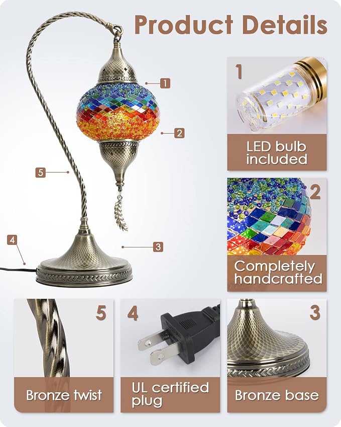 Yarra-Decor Turkish Moroccan Mosaic Table Lamp - Image 4