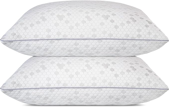 HIMOON Shredded Memory Foam Pillows, Medium Firm King Size Pillows 2 Pack by HIMOON