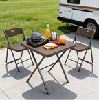 Folding Table, 27 Inch Square Folding Table, No Assembly Portable Camping - Image 7