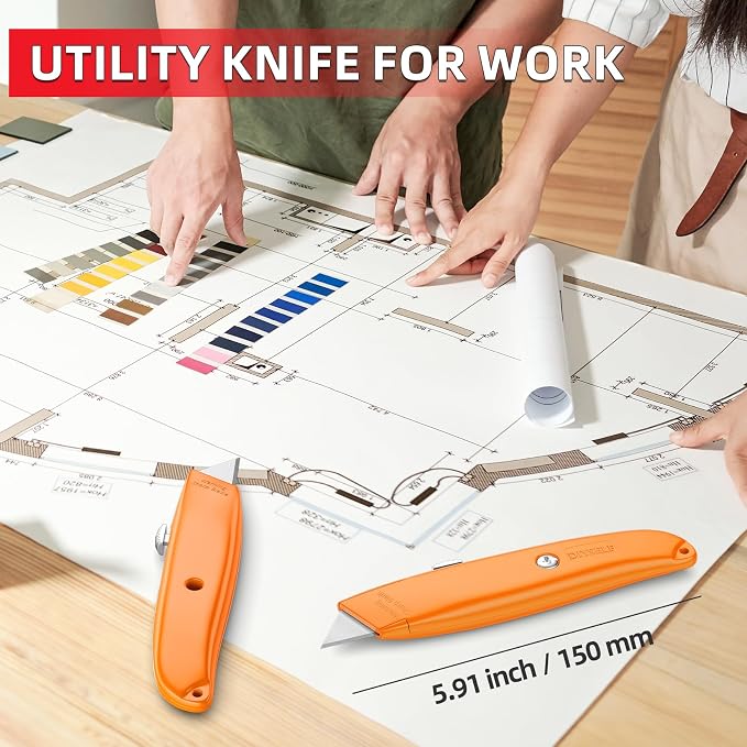 DIYSELF 30 Pack Box Cutter Heavy Duty Aluminium Shell Utility Knife | SK5 Steel - Image 6