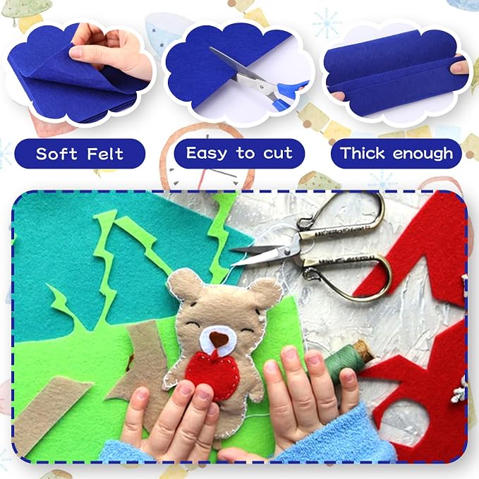 12" x 12" Squares Felt Sheets Fabric, 1mm Thick Halloween Christmas Fabric Fall - Image 3