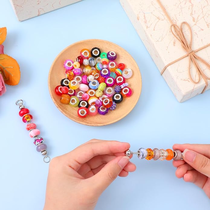 Molain 80 Pcs Beadable Keychain Making Kit, Beadable Keychain Bars Bulk Blank - Image 7