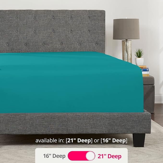 California King Fitted Sheet Deep Pocket – Cal King Fitted Sheet Only – 21” Cal - Image 3