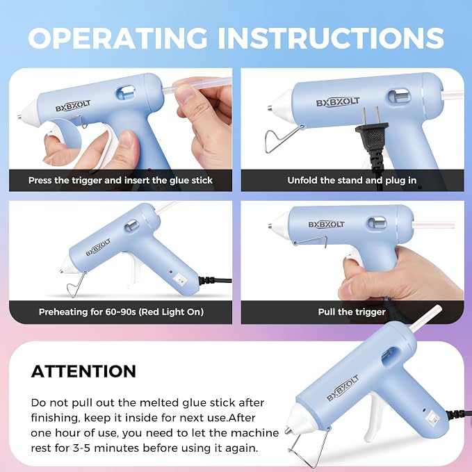 Mini Hot Glue Gun Set with 30 Glue Sticks, Fast Preheating Hot Melt - Image 5