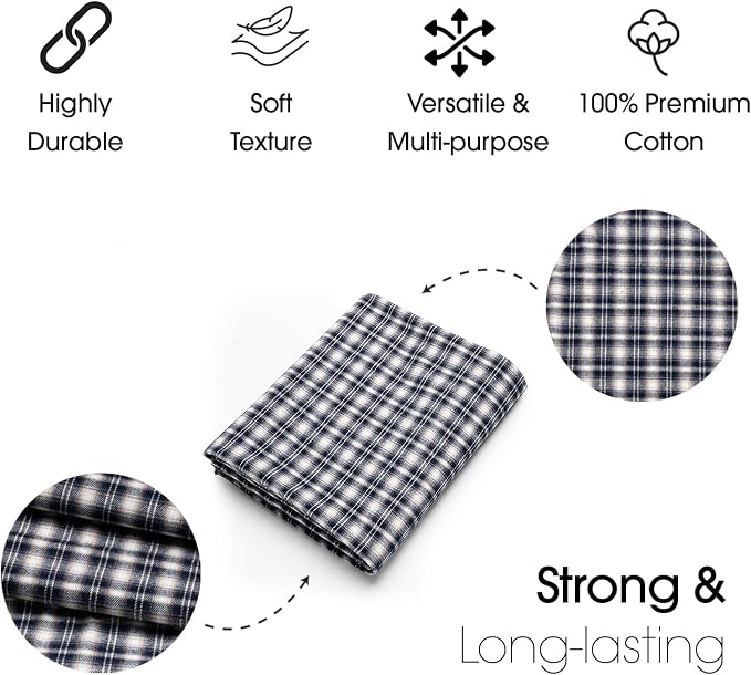 Pico Textiles 10 Yards Bolt Blue and White Tartan Plaid Flannel Fabric - Image 4