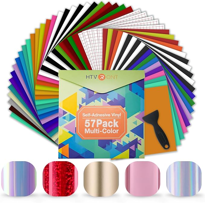 HTVRONT Permanent Vinyl 57 Pack 12"x12", Compatible by HTVRONT