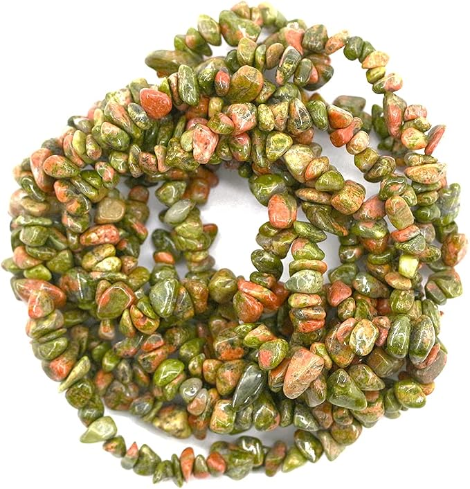 260pcs Natural Unakite Crystal Beads Chips 5mm to 8mm Irregular Gemstone Beads - Image 2