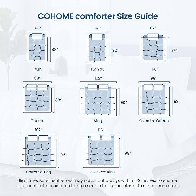 COHOME Twin/Twin XL Size Cooling Comforter, All-Season Quilted Down Alternative - Image 7