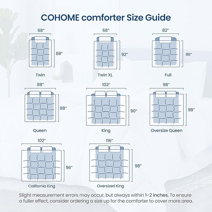 COHOME Oversized Queen Size Comforter, All-Season Quilted Down Alternative - Image 8