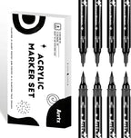 Arrtx Black Paint Pen 8 Pack Dual Tip, Stone and DIY Crafts by Arrtx