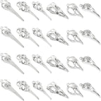 DanLingJewelry 30Pcs 6 Styles Antique Silver Raven Skull Bird Head Skeleton - Image 9