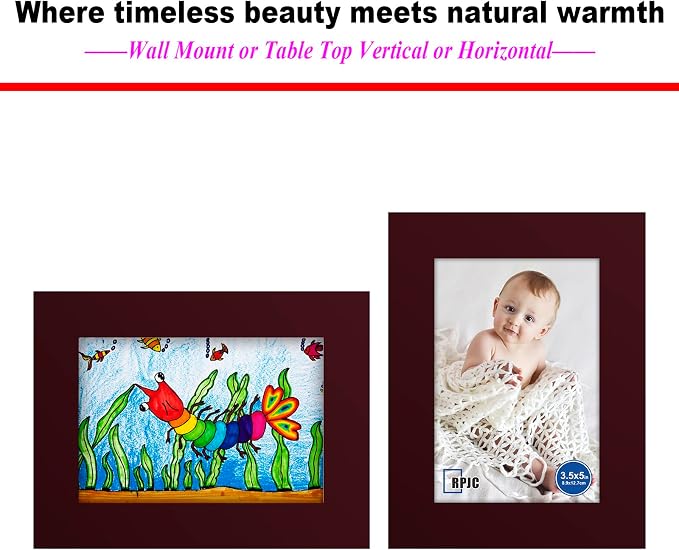 RPJC 3.5x5 inch Picture Frame Made of Solid Wood High Definition Glass - Image 5
