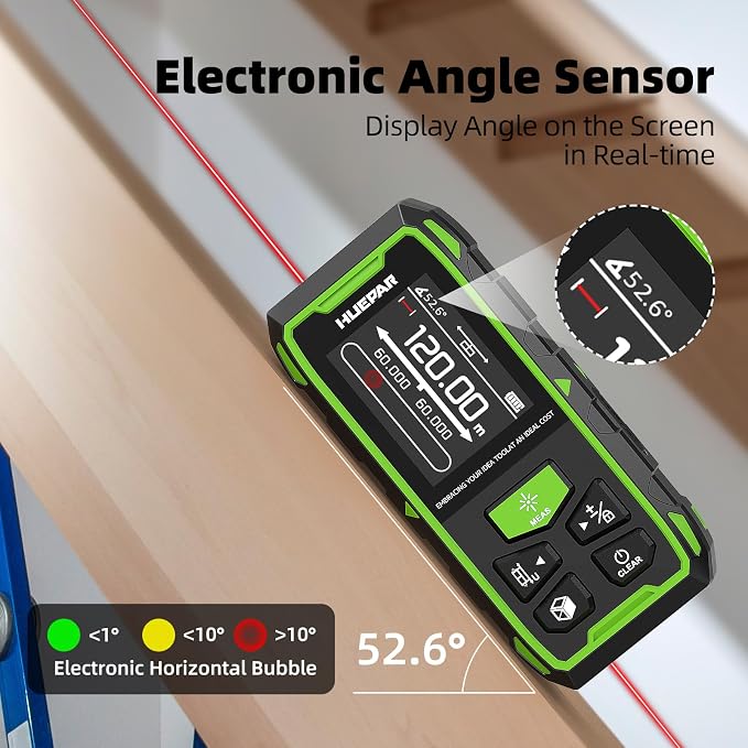 Huepar Professional 656ft/200M Dual Laser Distance Measuring Tool, 5 Years - Image 7