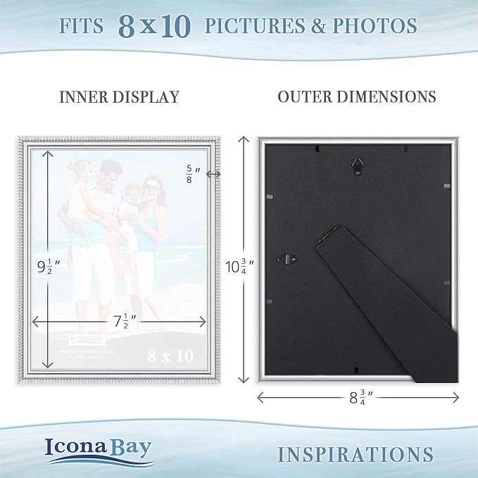 Icona Bay 8x10 Picture Frames, 6 Pack, Contemporary, Inspirations | These Icona - Image 3