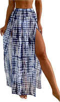 SHENHE Women's Swim Cover Up Skirt High Slit Tie Dye Beach Coverups Long Flowy by SHENHE