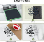 HTVRONT Black Glitter HTV Heat Transfer Vinyl, 11 Pack, Silhouette & Heat Press - Image 3