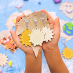 RattanView 24 Pcs Sun Craft DIY Wooden Sun Expressions Kits Color Your Own - Image 6