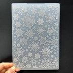 3D Plastic Embossing Folder Template Christmas Diverse Snowflakes Texture 5x7 - Image 5