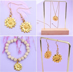 BronaGrand 60pcs Sunflower Pendant Charms Alloy Sunflower Bead Charms Flower - Image 5