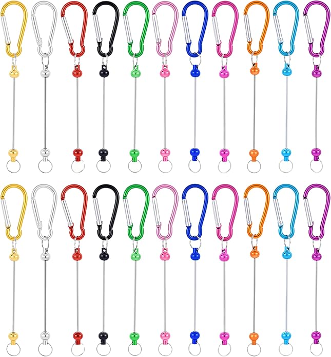 22 PCS Beadable Keychains Bars Bulk 11 Colors DIY Beaded Keychain Making Kit by PIPITREE
