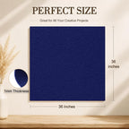 Navy Blue Large Felt Fabric 36" x 36", 1mm Stiff Felt Sheet, Nonwoven Fabric - Image 3
