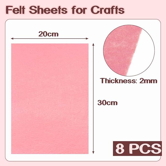 Luomorgo 8 Pcs 8 x 12 Inch Stiff Felt, 2mm Thick, - Image 4