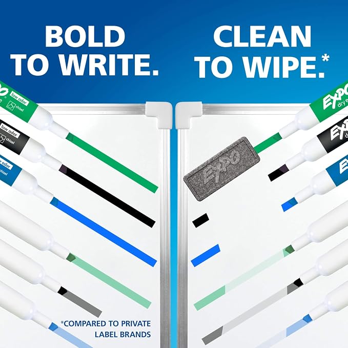 EXPO Dry Erase Markers, Low Odor Ink, Fine Tip, Essential Supplies - Image 7
