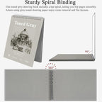 Fuxi Toned Gray Sketchbook 11x14, Large Drawing Pad, 60 Sheets Spiral Bound - Image 4