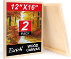 ESRICH 12x16 Inch Wood Panels for Painting, 2 Pack Craft Wood Canvas Boards by ESRICH