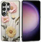 Case for Samsung Galaxy S25 Ultra Case, Faux Embroidery Boho Floral Design by Kapadiy