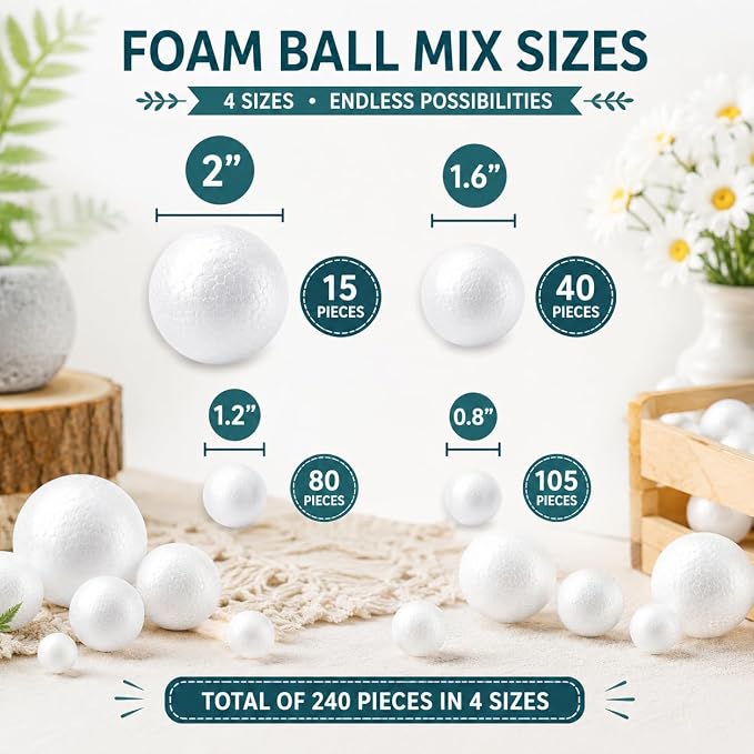 Evershine 240 Pack Craft Foam Ball - Image 2