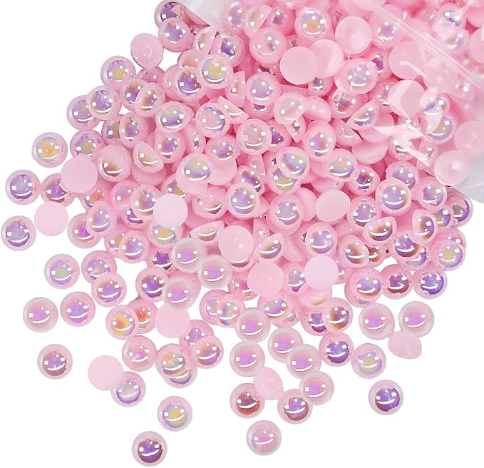 qiipii 220PCS 10mm Light Pink AB Half Round Pearls by qiipii