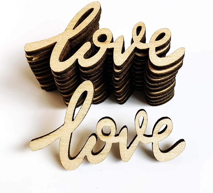 30pcs Little Love Wood Crafts DIY Cutout Wooden Slices Embellishments - Image 6