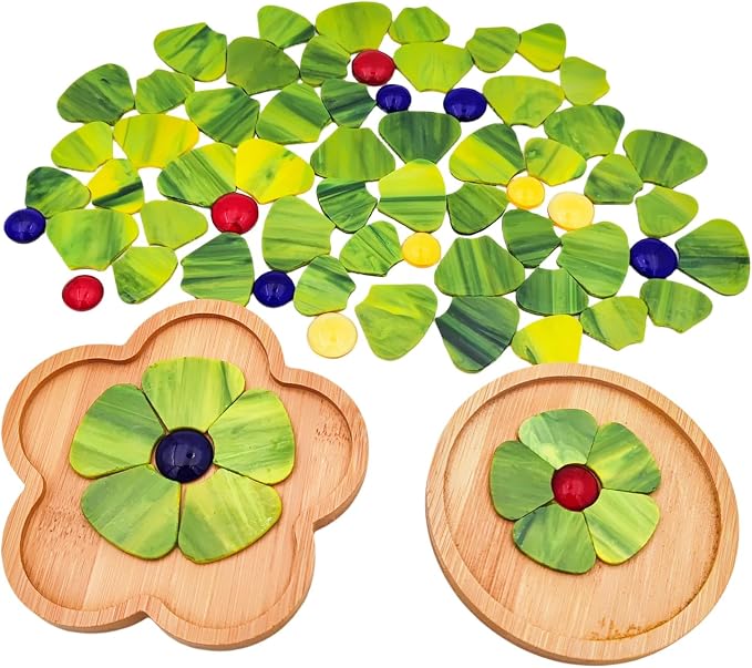 Esweny 12 Flower Stained Glass Mosaic Tiles - Image 7