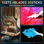 30Pcs Plastic Spatula Palette Knives, Palette Knife Set Thin and Flexible Art - Image 3