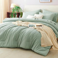 CozyLux Queen Comforter Set Sage Green, 7 Pieces Bed in a Bag Queen Comforter by CozyLux
