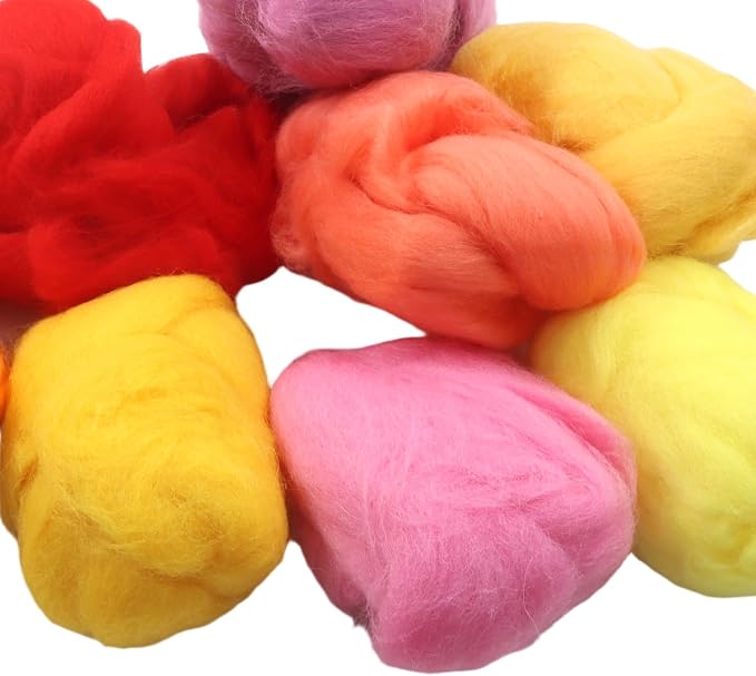 Needle Felting Wool Set, 8 Colors | 10g Each Pack, 2.8 Oz Total, Roving Yarn - Image 3