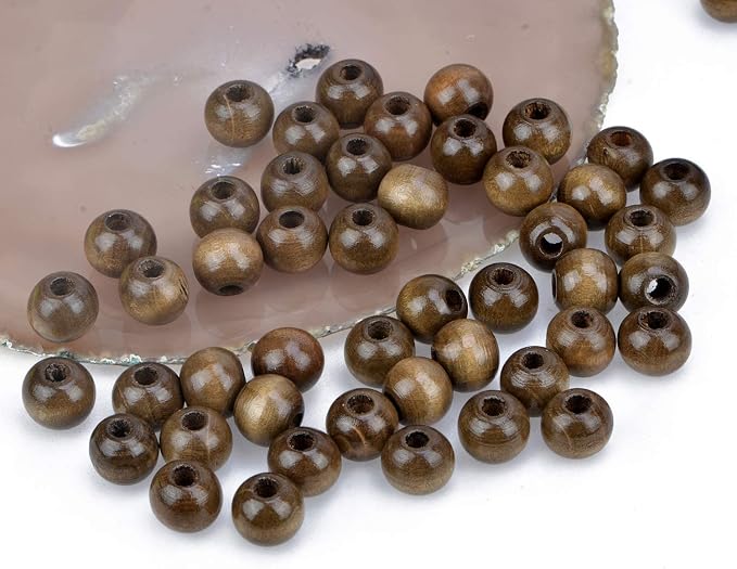 AD Beads Wood Spacer Loose Wooden Craft Beads Big Hole Beads Assorted - Image 3