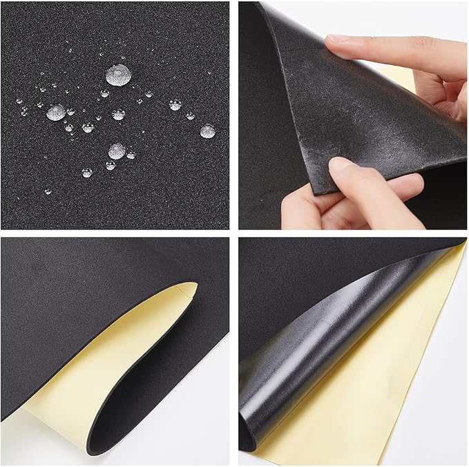BENECREAT 3mm Black Self-Adhesive Eva Foam Roll, 78.7x11.8 Inch | Adhesive - Image 4
