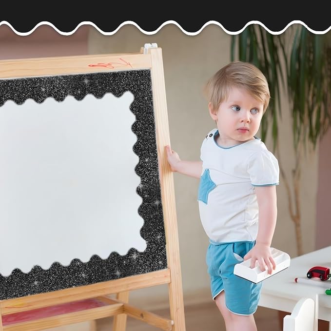 70Ft Shine Black Bulletin Board Borders，Scalloped Poster Boards Decorations Trim - Image 6