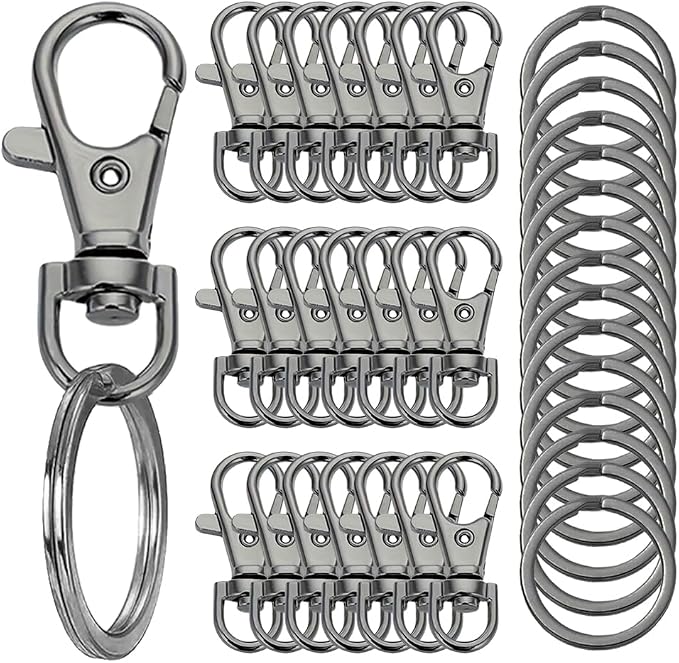 100 Pcs Keychain Hooks with Key Rings, Keychain Clip Hooks with Rings by Segauin