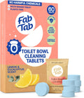 Fab Tab Bowl Cleaning Tablets - Drop-In Formula Removes Rust & Lime Buildup, Lemon Eucalyptus Scent, Septic System Compatible, Individually Wrapped