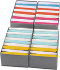 4 Packs T-shirt Drawer Organizers for Clothing,10 Grids Compartment Wardrobe Storage Box, Clothes Organizer for Folded Clothes, T-shirt, Legging-15.75''x9.06''x5.91''