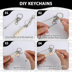 24Pcs Beadable Keychain Bars Bead Keychain Making Kit Blank Keychains Beaded - Image 4