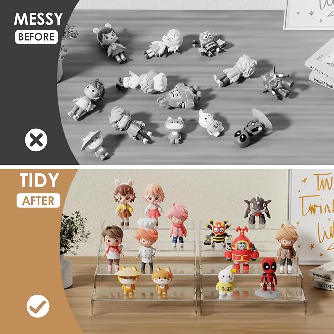 Anglelife 8 Pieces 2 Set Large Display Risers, Acrylic Cake Shelves - Image 4