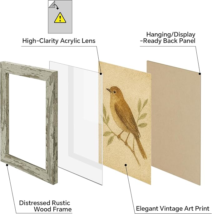 puthiac 4x6 Rustic Farmhouse Picture Frame, Taupe Grey, 1 Pack | Distressed MDF - Image 2