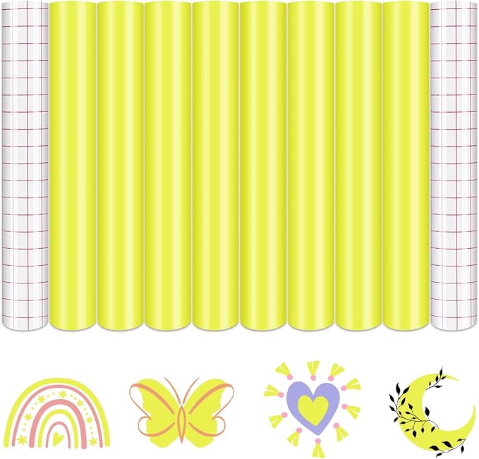 Tintnut Boho Permanent Vinyl 8 Sheets 12x10in Pastel Yellow Adhesive Vinyl | by Tintnut