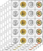 20-Pocket Coin Pages for Collectors, Standard 9-Hole Coin Collection Pages fit by Suremita