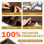 XSEINO Chocolate Brown Large Felt Fabric 36" X 36 ", 1.4 mm Thick Soft Felt - Image 4